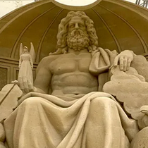 sand sculpture on Piazza Brescia
